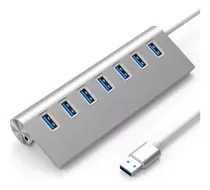 Hub Usb 7 Portas 5gbps Alumínio Para Macbook, Notebook E Pc