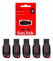 Kit Com 5 Pendrive Sandisk Cruzer Blade 32gb Sdcz50-032g-b35