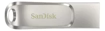 Pendrive Sandisk Ultra Dual Drive Luxe 256gb 3.1 Gen 1 Prateado