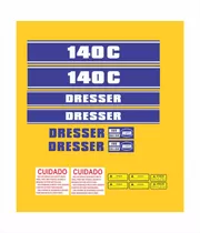 Kit Etiquetas Adesivo Compatível Motoniveladora Dresser 140c