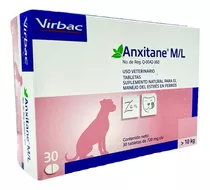 Anxitane Virbac M/l Mayores De 10 Kg 30 Tabletas Suplemento Natural Para Manejo Del Estres Perros