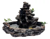 Fonte De Água Cascata Imita Pedra Marrom Meditação Feng Shui Bivolt