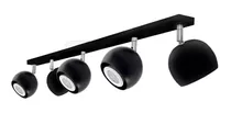 Aplique Negro Barral Riel 5 Luces Led Cabezal Direccional