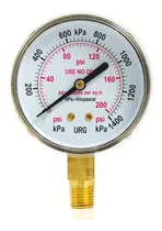 Manómetro De 0-200 Psi 2 1/2  P/ Regulador Oxigeno Weldtech