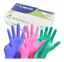 Guantes De Nitrilo Rosa. Caja 100 Unidades.