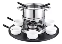 Set De Fondue Grande De Acero Inox Con Base Giratoria Kb-11