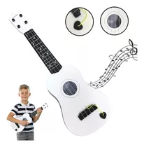 Mini Violao Infantil 57cm Branco Ukulele Palheta Cordas Aço