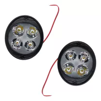  Juego 2 Faros Led Auxiliar Con Soporte Al Espejo Moto 10w