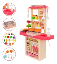 Kit Cozinha De Brinquedo Completa Infantil Cor Rosa