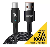 Cable Tipo C Essager 7a Carga Rápida 100w Para Honor/ Huawei/ Oppo/ Oneplus/ Realme/ Vivo/ Samsung - 2 Metros