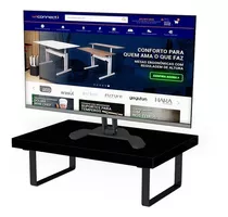 Suporte Ergonômico Monitor Aço Piatina Preto Mdf 20x30cm