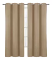 Cortinas Blackout Con Aislamiento Térmico 1.32m X 2.13m Color Beige