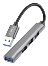 Adaptador Hub Multi Puerto 4 En 1 (tipo-c A Usb3.0+usb2.0*3) Color Gris Metalico