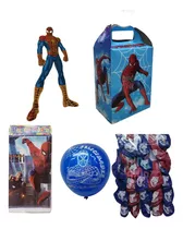 Spiderman.  Kit Fiesta Caja Dulcera, Vela, Globos, Figura