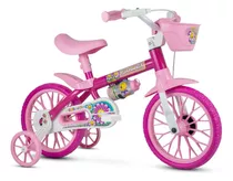 Bicicleta Infantil Menina Aro 12 Nathor Flower Cor Rosa