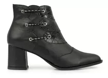 Bota Mujer Botineta Cuero Zapato Briganti Taco Elegante Moda