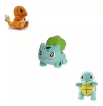 Kit Pelúcia Bulbasaur Squirtle Charmander Fofinho Presente