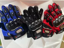 Guantes Para Moto Con Protecciónes ,negro ,rojo Y Azul