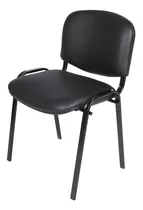 Silla De Escritorio Mobilarg Lisy Fija Tapizada S/brazos Base Negra  Negra Con Tapizado De Cuero Sintético