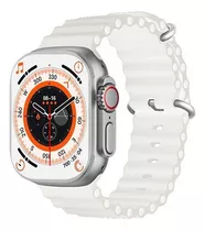 Reloj Smart Watch Ultra T800 Color De La Caja Plateado Color De La Malla Blanco Color Del Bisel Plata Diseño De La Malla Deportiva