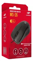 Mouse Usb Ms-26bk Preto Cabo Extenso 2m C3 Tech