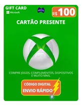 Gift Card Xbox Cartão Presente Microsoft Live R$ 100 Reais