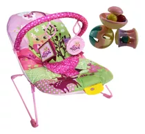 Cadeirinha Bebê Vibratória Descanso Rosa 9kg + Chocalho