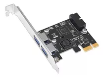 Placa Usb 3.0 Pcie X1 2 Portas + 2 19 Pinos Sem Plug Energia