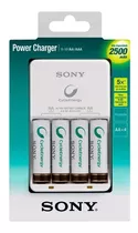 Cargador Sony + 4 Pilas Aa Sony De 2500mah Recargable