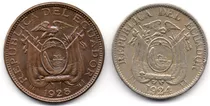 Ecuador Pareja 1 Centavo 1928 Y 10 Centavos 1924