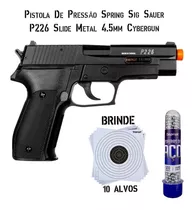 Pistola Pressão Mola Sig Sauer P226 Slide Metal 4.5mm +combo