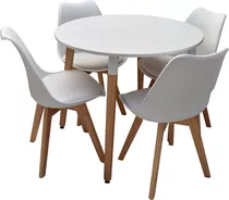 Combo Comedor Eames Mesa Y 4 Sillas Tulip Wood 