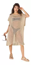 Vestido Remeron De Hilo De Algodón Mujer Verano Moda Playa