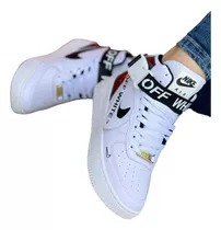 Zapatos Botines Nike Force One Off White Dama Colombianos 
