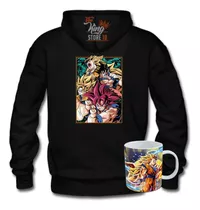 Poleron Con Cierre + Taza, Goku Transformaciones, Saiyajin, Dios, Dragon Ball, Xxxl