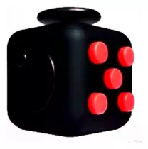 Juguete Antiestrés Fidget Cube Cube Hand Spinner, Ansiedade, Color Negro Y Rojo