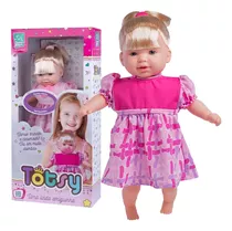 Boneca Totsy Fala Frases 42cm Com Chupeta Menina Super Toys