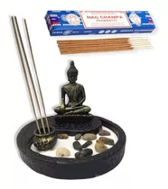 Figura Buda Sabio Con Porta Incienso - Zen Garden