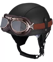 Casco De Cuero De Estiloalemán Para Motocicleta,estilo Retro