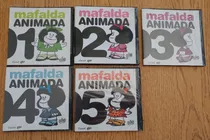 Colección 5 Dvd Mafalda Animada Clarin + 5 Mini Libros