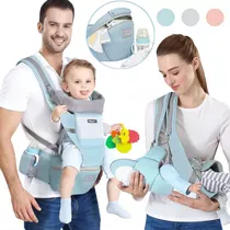 Mochila Porta Bebé Ergonómica Asiento 6 En 1 Multifuncional Color Azul