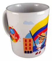 Souvenir Pocillo Mug 11 Oz - Colombia Traje Típico Y Bandera