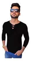 02 Camisas Bata Ilhós Masculina Manga Longa Viscose Elastano