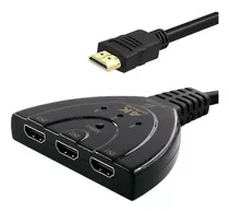 Splitter Hdmi Switch 4k Divisor De Señal 3 Puertos Selector Color Negro