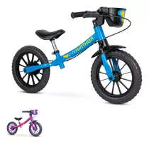 Bicicleta Infantil Sem Pedal Equilibrio Balance Azul Nathor