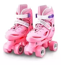 Patines 4 Rueda Ajustable Para Niña Rosados Patines Roller