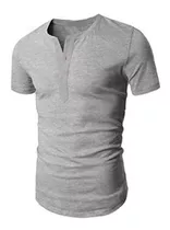 Remeras Entalladas Tipo Chomba Henley De Hombre Botones