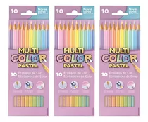 Lapis De Cor Pastel 10 Cores Multicolor 3cx