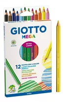 Lapices Jumbo Giotto 12 Colores Hexagonal Mina 5,5mm