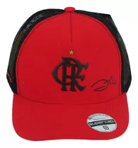 Boné Flamengo Zico Escudo Emborrachado Vermelho - Licenciado